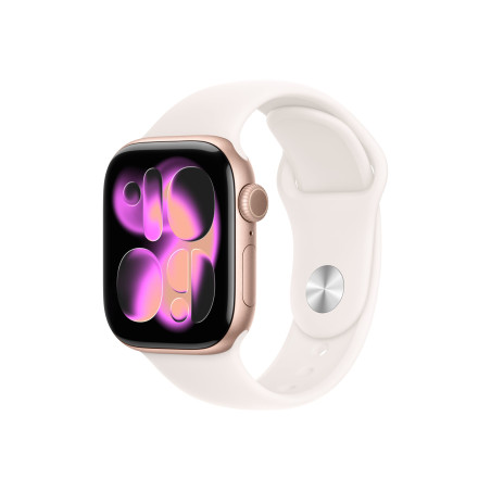 Apple Watch Series 11 GPS + Cellular 42mm Rose Gold Aluminium Case with Light Blush Sport Band - M/L | Apple