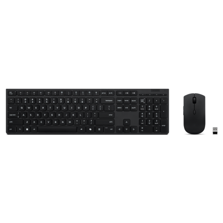 Lenovo Professional Wireless Rechargeable Combo Keyboard and Mouse | Keyboard and Mouse Set | Wireless | Mouse included | Bluetooth | Nordic | Rechargeable professional | Grey