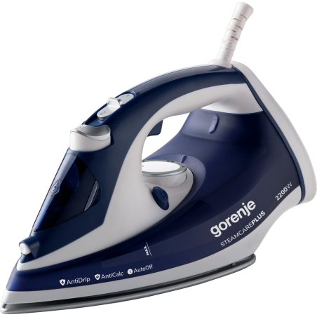 Gorenje | SIH2200BLC | Steam Iron | 2200 W | Water tank capacity 280 ml | Continuous steam 30 g/min | Steam boost performance 90 g/min | Blue/White
