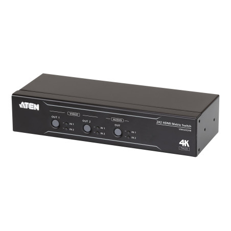 Aten | 2x2 True 4K HDMI Matrix Switch with Audio De-Embedder | VM0202HB