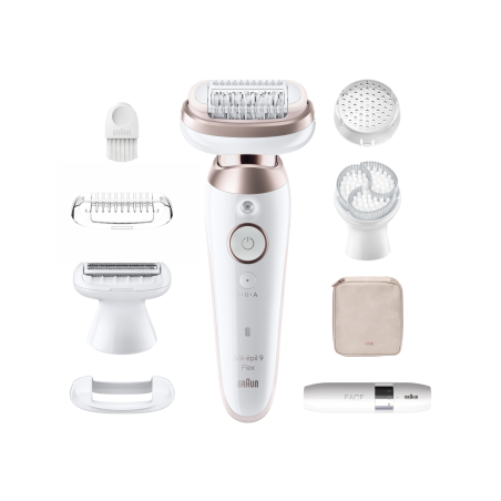 Braun Epilator | SES9-360 Silk épil 9 Flex 3D | Operating time (max) 50 min | Number of power levels 1 | Wet & Dry | White/Rose