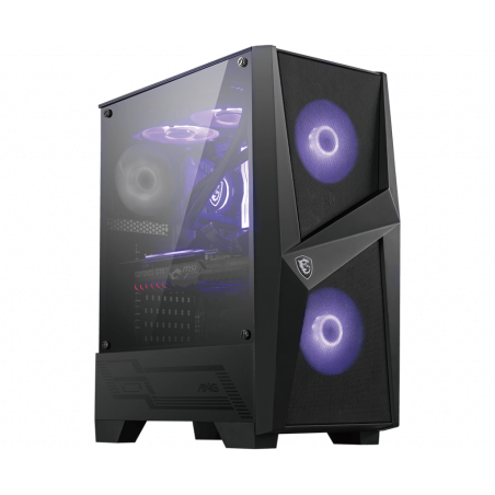 MSI MAG FORGE 100M PC Case, Mid-Tower, USB 3.2, Black | MSI | MAG FORGE 100M | ATX | Black