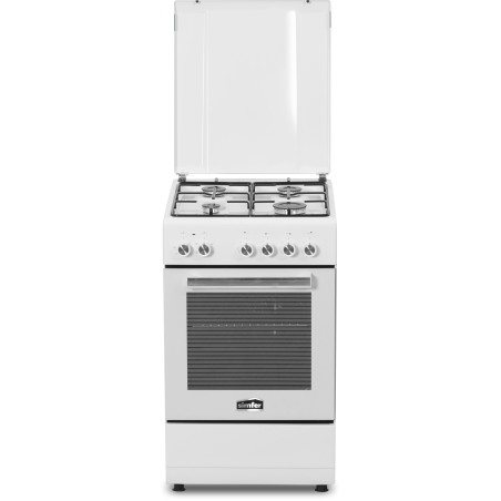 Simfer | Cooker | 5405SERBB | Hob type Gas | Oven type Electric | White | Width 50 cm | Depth 60 cm | Electronic ignition | Energy efficiency class A | 43 L