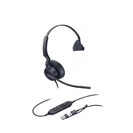 Yealink UH46 Mono USB-C/A Headset Wired Head-band Office/Call center USB Type-C / USB Type-A Black