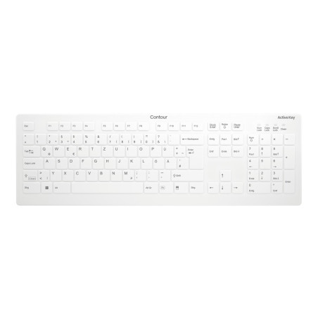 Contour Design Active Key Contour QuickClean Medical Keyboard Removable Cover Full-Size Wireless White DE C8112