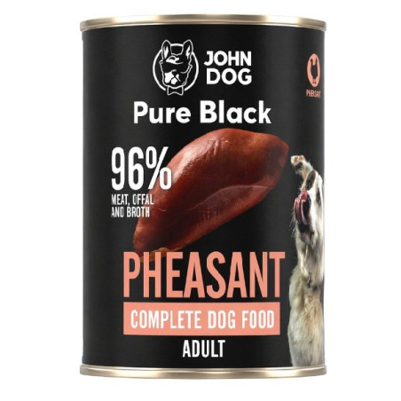 JOHN DOG Pure Black Mono Pheasant - wet dog food - 400g