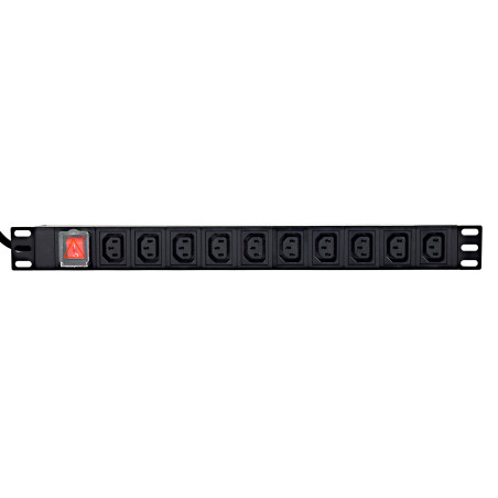 EnerGenie EG-PDU-10C132C19 Power distribution unit (PDU), 10 pcs C13 sockets, 1U, 16A, C20 plug 2 m cable, black