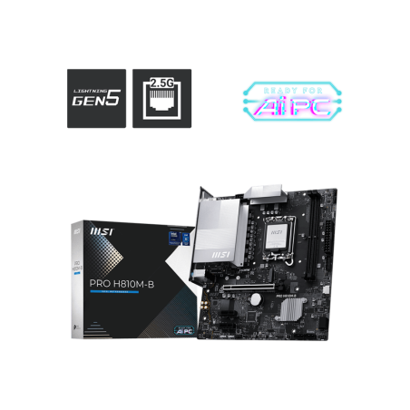 Mainboard|MSI|Intel H810|LGA1851|Micro-ATX|Memory DDR5|Memory slots 2|PROH810M-B