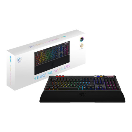 MSI STRIKE PRO WIRELESS | Gaming keyboard | Wireless | US | Kailh Midnight Pro Silent Tactile | Black