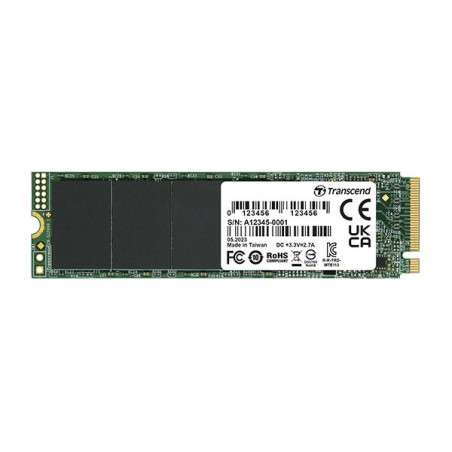 SSD|TRANSCEND|500GB|PCIe Gen3|NVMe|NAND flash technology 3D NAND|Write speed 1600 MBytes/sec|Read speed 3000 MBytes/sec|Form Factor M.2|TBW 200 TB|MTBF 200000 hours|TS500GMTE115S