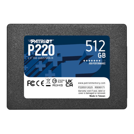 PATRIOT P220 SATA 3 512GB SSD 550/500MB/s