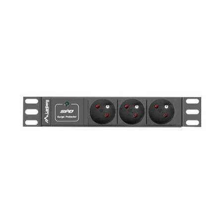 LANBERG PDU-03E-0200-BK PDU 10 1U 16A 3x 230v PL 2m Black