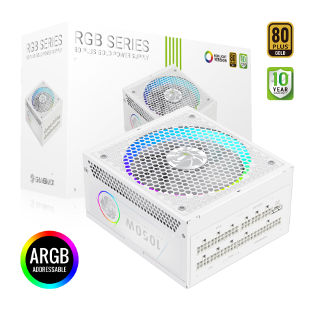 Gamemax PSU | RGB 1050G WH | 1050 W | Gold | White | Full Modular