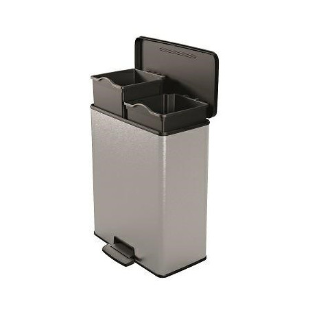 CURVER PEDAL WASTE BIN 26L+26L /IML METALLIZED