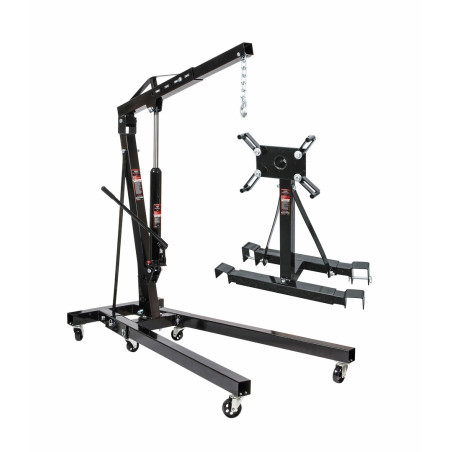 AWTOOLS 2 TON WORK CRANE + ASSEMBLY TROLLEY 900 KG