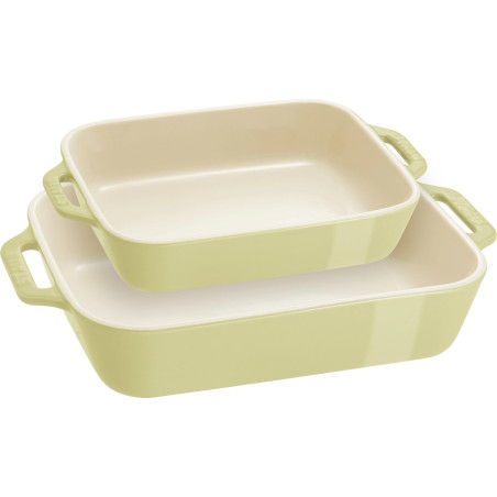 STAUB COOKING Zestaw 2 półmisków prostokątnych, jasnozielony