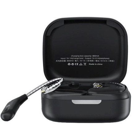 KZ AZ09 black - Replaceable Bluetooth module with ear hook for headphones, black