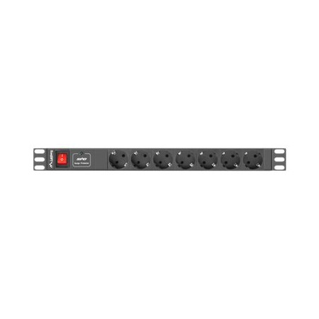 LANBERG PDU-07F-0200-BK PDU 1U 16A 7 sockets schuco 2m Black