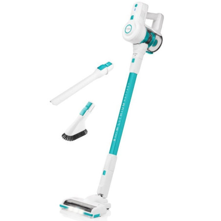 Hyundai HYUVC938 stick vacuum/electric broom 2-in-1 stick vacuum Battery Dry HEPA Bagless 0.6 L White, Turquoise