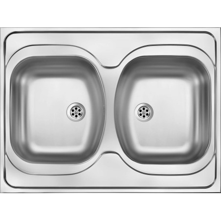 ZM6 stainless 2-bowl sink - drop-in