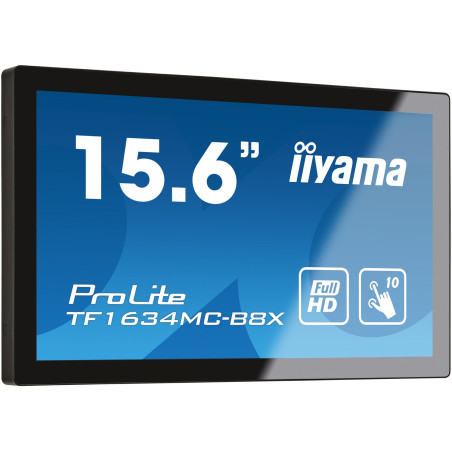 iiyama ProLite TF1634MC-B8X computer monitor 39.6 cm (15.6") 1920 x 1080 pixels Full HD LED Touchscreen Multi-user Black