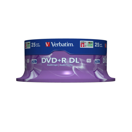 DVD+R Verbatim 8.5GB X8 Double Layer (25 Cake)