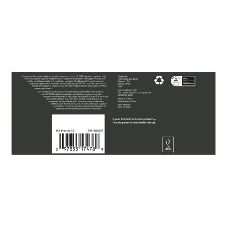 MOUSE USB WRL MX MASTER 3S/GRAPHITE 910-007501 LOGITECH