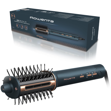 Rowenta Hair straightening brush/hair dryer | UB9720E0 | Ion conditioning | Number of heating levels 3 | 1100 W | Blue/Copper