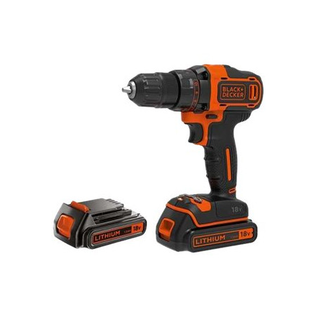 BLACK & DECKER 18V , 2x1.5 Ah Cordless drill driver | BDCDD186KB-QW