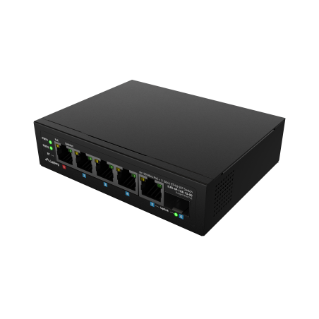 Lanberg | Switch PoE 1xBT 3xAT SFP/ETH Din Unmanagment Fast Ethernet | ILFE-4P-1GE-1S-90