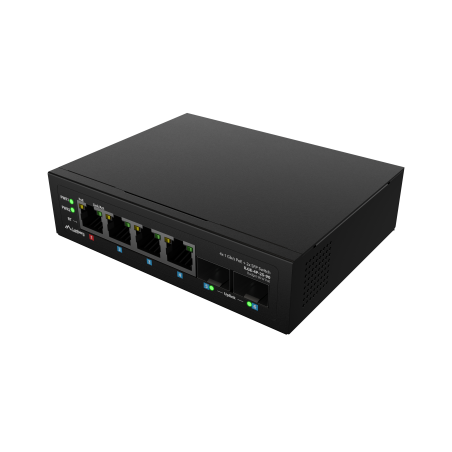 Lanberg | Switch Light IndustrialPoE 1xBT 3xAT 2xSFP Din Unmanagment Gigabit Ethernet | ILGE-4P-2S-90 | Unmanaged | Din rail