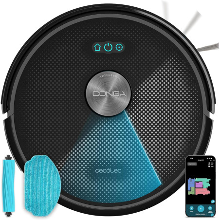 Cecotec Robot Vacuum Cleaner | Conga M70 | Wet&Dry | Operating time (max) 250 min | 4500 mAh | Dust capacity 400 L | 20000 Pa | Black