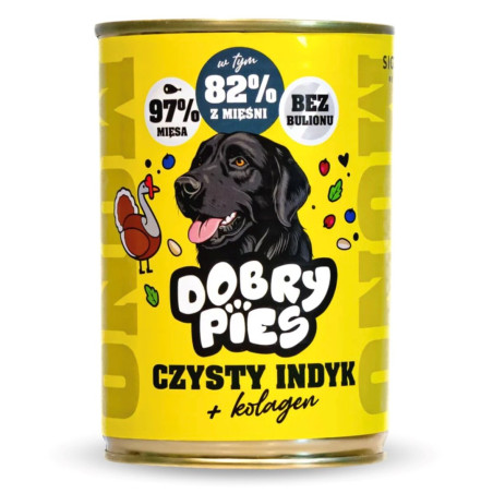 DOBRY PIES Mono Pure Turkey + Collagen – wet dog food – 400g
