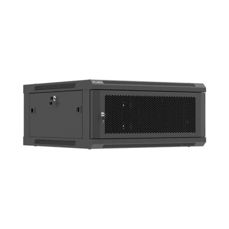 SZAFA INSTALACYJNA RACK WISZĄCA 19" 4U 600X600 CZARNA DRZWI PERFOROWANE LANBERG (FLAT PACK)