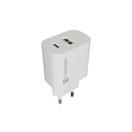 WALL CHARGER NATEC RIBERA 1X USB-A + 1X USB-C 20W WHITE