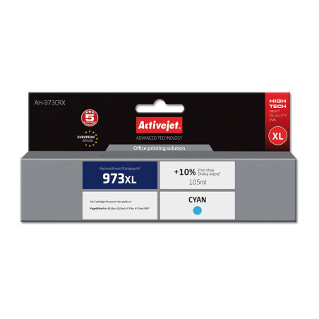 Activejet AH-973CRX ink (replacement for HP 973XL F6T81AE; Premium; 105 ml; cyan)