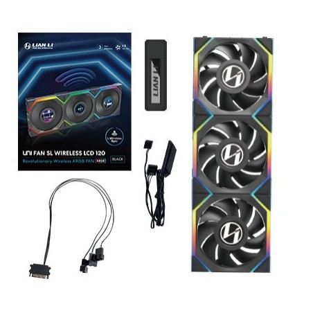 Lian Li UNI FAN SL Wireless LCD 120 Computer case 12 cm Black 3 pc(s)