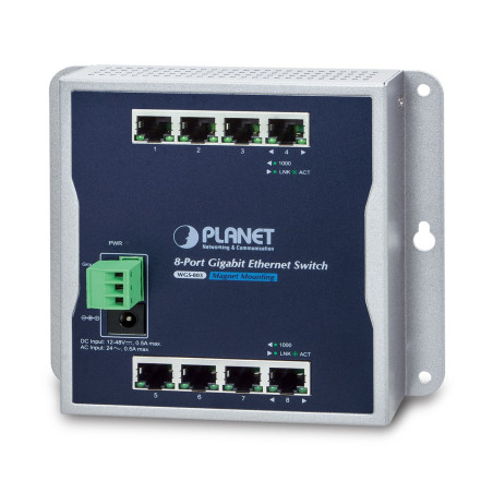 PLANET WGS-803 network switch Unmanaged L2 Gigabit Ethernet (10/100/1000) Black