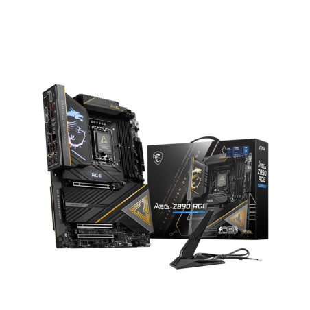 Mainboard|MSI|Intel Z890|LGA1851|ATX|Memory DDR5|Memory slots 4|3xPCI-Express 16x|5xM.2|1xHDMI|1xAudio-In|1xAudio-Out|11xUSB 3.1|2xUSB-C|2xUSB-C w/Thunderbolt|1xOptical S/PDIF|1xRJ45|MEGZ890ACE