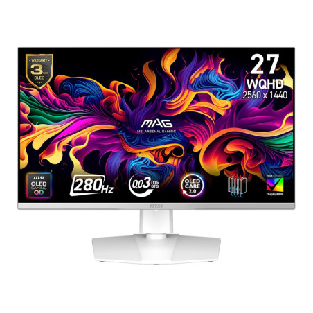 Monitor|MSI|26.5 "|2560 x 1440 pixels|Wide Quad HD|Native aspect ratio 16:9|QD-OLED|Flat|MAG272QPWQD-OLEDX28