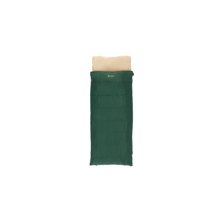 Outwell Contour Prime Green | Sleeping Bag | 220 x 85 cm | Temperature -13 to 16 °C | 2-way L-shape open-end with auto lock