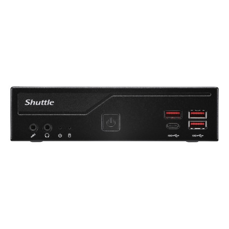 Shuttle Slim PC DB860 , S1851, 2x HDMI, 1x DP, 1x USB-C (DP), 1x 2.5", 1x M.2, 2x LAN (Intel 1G + 2.5G), 2x COM, 24/7 permanent operation, incl. VESA