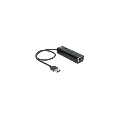 DELOCK USB-HUB 3-Port USB3.0, +1x Gigabit LAN
