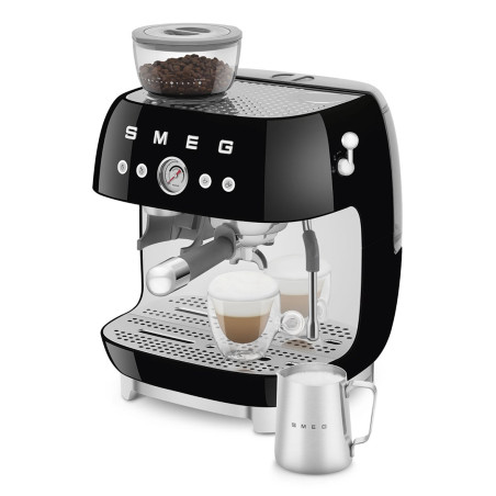 Smeg 50's Style Espresso Coffee Machine EGF03BLEU Black