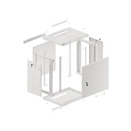 Lanberg 19" wall-mounted RACK cabinet 12U 600 × 450 Grey