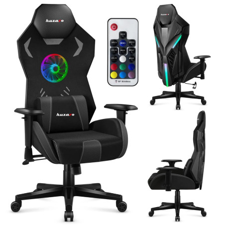 Huzaro Combat 7.6 RGB Black gaming chair with fan