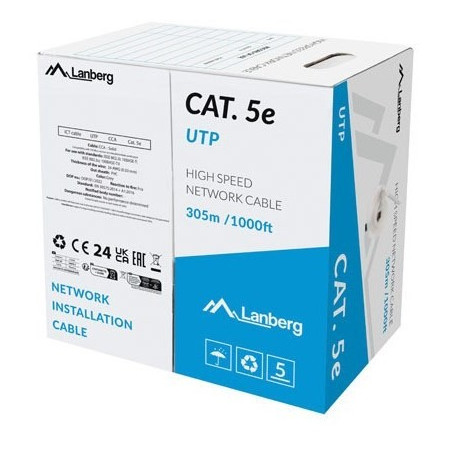 Lanberg LCU5-15CC-0305-S networking cable Grey 305 m Cat.5/Cat.5e U/UTP (UTP)