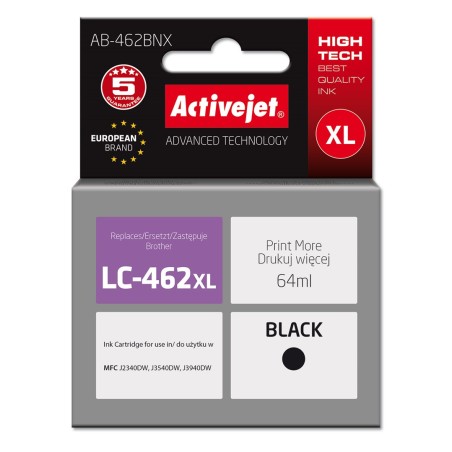Activejet AB-462BNX Ink (replacement for Brother LC-462XLBK; Supreme; 64 ml; black).