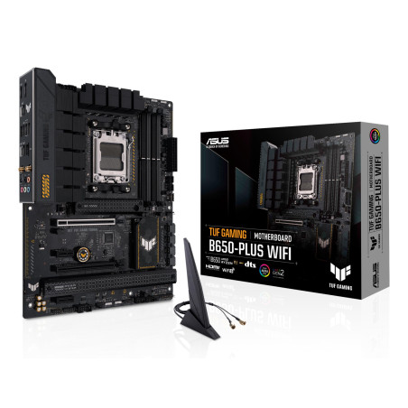 Mainboard|ASUS|AMD B650|SAM5|ATX|Memory DDR5|Memory slots 4|2xPCI-Express 4.0 1x|2xPCI-Express 4.0 16x|3xM.2|1xHDMI|1xDisplayPort|4xUSB 2.0|2xUSB 3.2|2xUSB-C|1xRJ45|5xAudio port|TUFGAMINGB650-PLUSWIFI