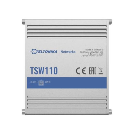 Switch|TELTONIKA|TSW110000000|Switch type Unmanaged|Switch layer L2|5xRJ-45 ports|RJ-45 Ports Type Gigabit Ethernet (10/100/1000)|Power over Ethernet (PoE) Yes|TSW110